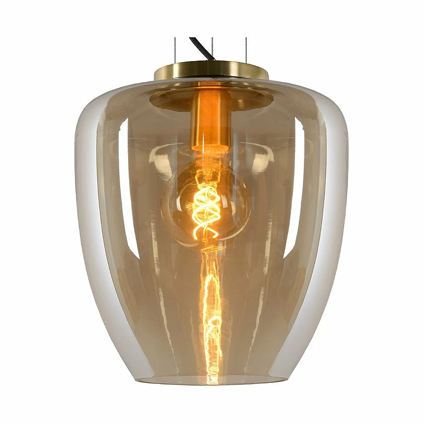 Acheter 🔔 Lampea Suspension rétro en verre fumé Ø 28 cm Ambra 🌟 – Image 5