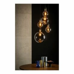 Acheter 🧨 Lampea Suspension sphérique 5 lampes en verre fumé Lius 🎁