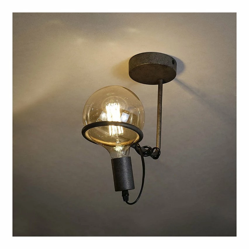 Bon marché 🔔 Lampea Plafonnier industriel en métal gris Calvin 😍