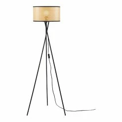 Grosses soldes 🌟 Vivabita Lampadaire design en cannage pour salon 140 cm Elata 🔥
