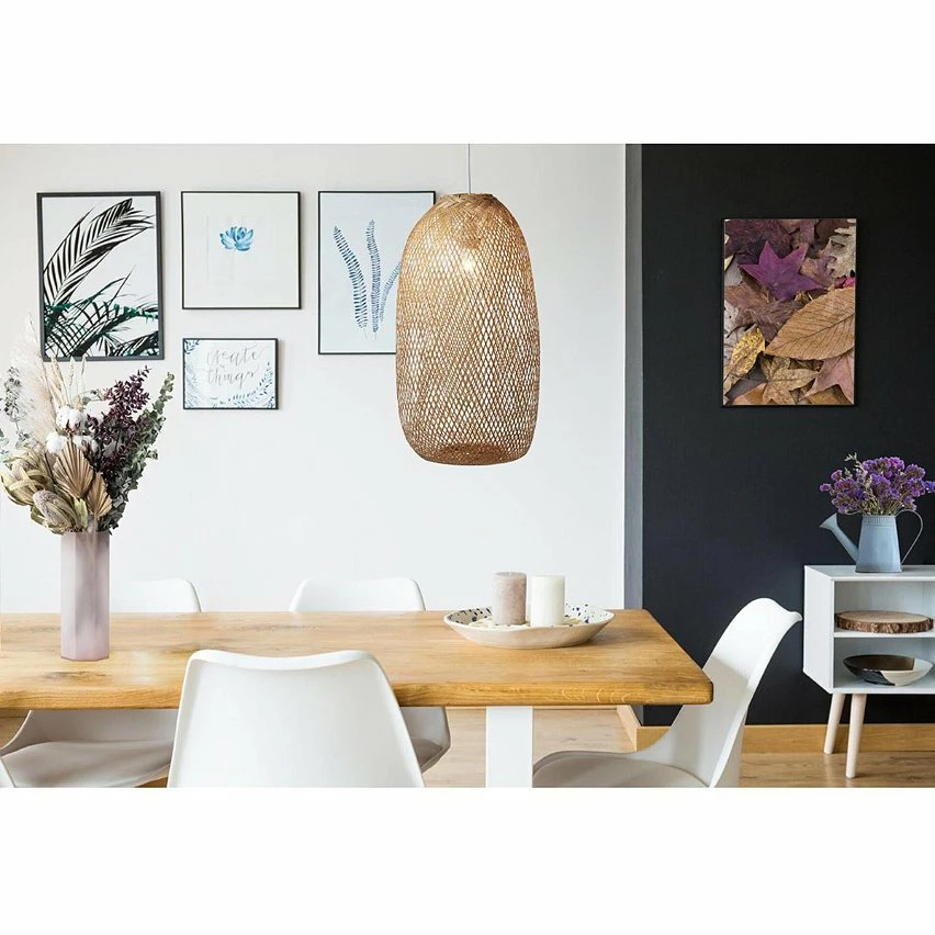 Nouveau đ Vivabita Suspension en rotin naturel pour salon 150 cm CalcĂ©doine đ â Image 2