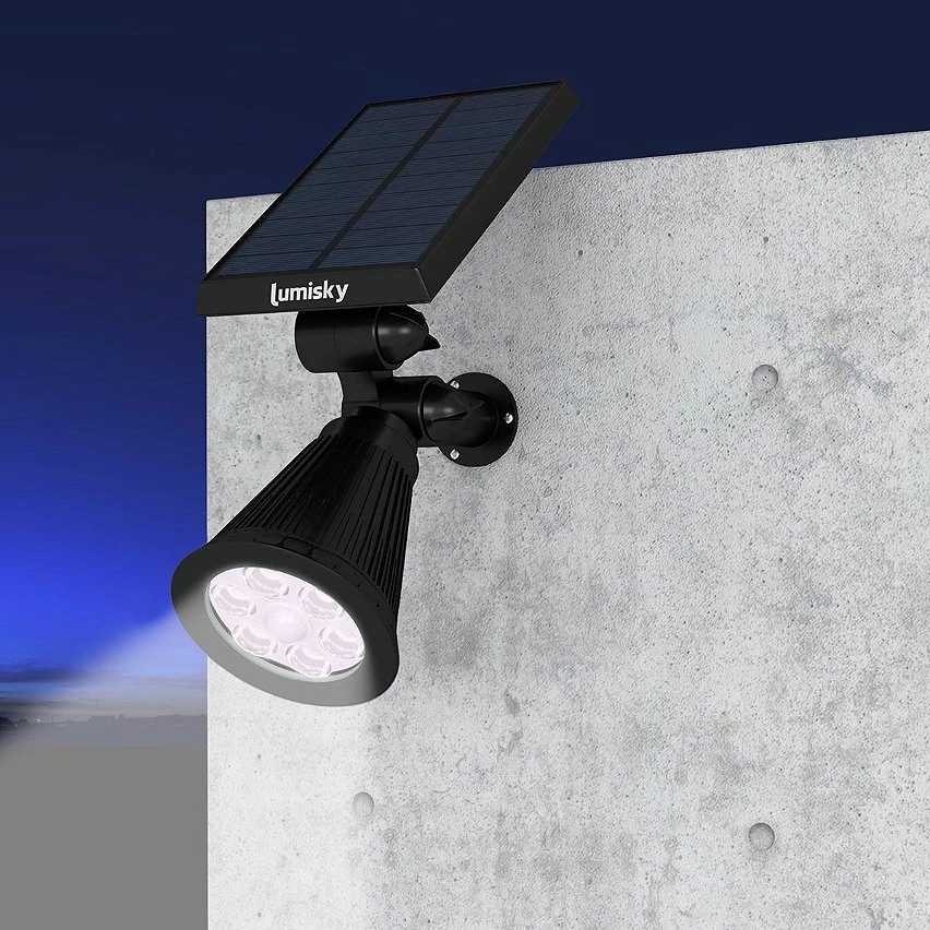 Grosses soldes ❤️ Lumisky Spot solaire 2 en 1 avec détecteur SPIKY SENSOR Noir Plastique 100LM ❤️ – Image 3