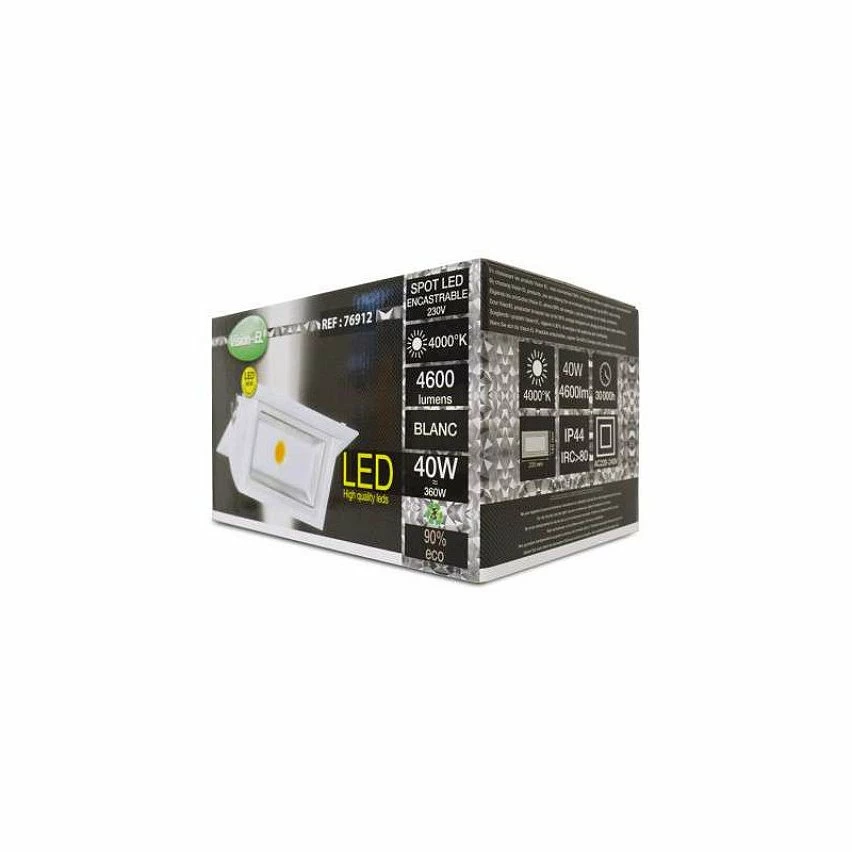 Grosses soldes đ Miidex Spot LED Encastrable Rectangulaire Orientable Blanc 40W Blanc Neutre 4000K â â Image 4