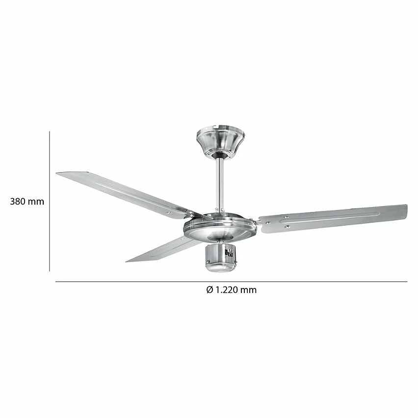 Tout neuf đ Ventilateur de Plafond, Silencieux, 3 Vitesses, Fonction ĂtĂ©-Hiver, Acier Inox. 60 Argent ProficareDVL 3071 đ â Image 4