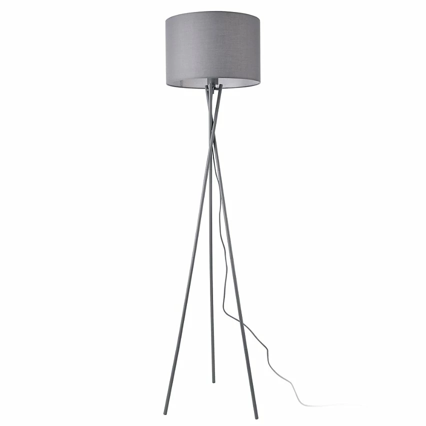 Coupon 🤩 Lampadaire Trépied Moderne Lampe sur Pied Design E27 Métal Tissu Hauteur 154 cm Noir lux.pro ⌛