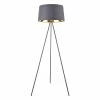 De gros 👍 Lampadaire Trépied Moderne Stylé Lampe sur Pied Design E27 Métal Textile Hauteur 150 cm Blanc Argenté [lux.pro] 👍