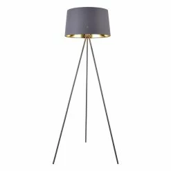 De gros 👍 Lampadaire Trépied Moderne Stylé Lampe sur Pied Design E27 Métal Textile Hauteur 150 cm Blanc Argenté [lux.pro] 👍