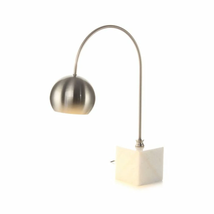 Coupon ⌛ Paris prix Lampe à Poser en Marbre "Bella" 58cm Argent & Blanc ⌛ – Image 4