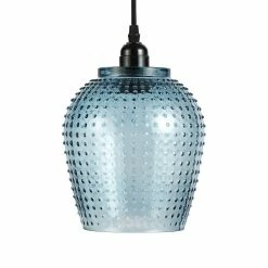 Coupon 😍 Paris prix Lampe Suspension en Verre "Riva" 27cm Bleu 🌟