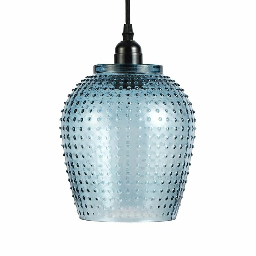 Coupon đ Paris prix Lampe Suspension en Verre "Riva" 27cm Bleu đ