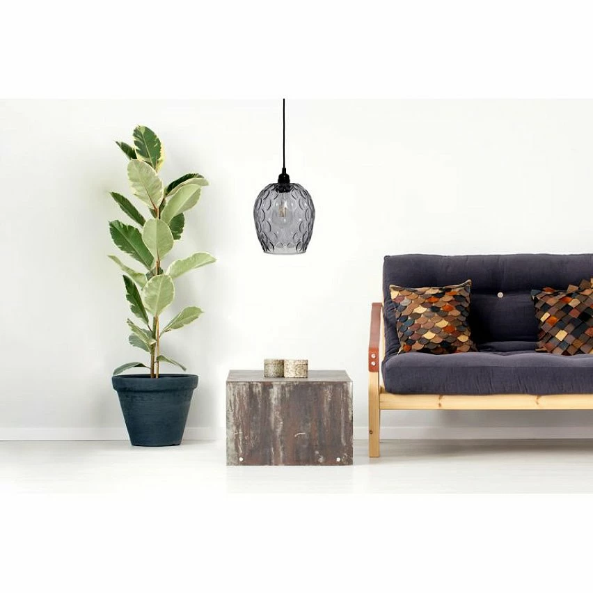 Grosses soldes đ Paris prix Lampe Suspension DĂ©co "Corona" 27cm Gris đ â Image 2