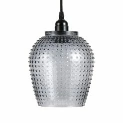 Tout neuf 🔔 Paris prix Lampe Suspension en Verre "Riva" 27cm Gris ⭐