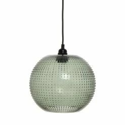 Budget đ Paris prix Lampe Suspension en Verre "Saturne" 23cm Vert đ