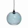 Budget 😍 Paris prix Lampe Suspension en Verre "Saturne" 23cm Bleu & Noir 🛒