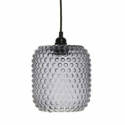 De gros 🎁 Paris prix Lampe Suspension en Verre "Irène" 27cm Gris 🔔