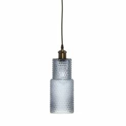 Bon marché ⭐ Paris prix Lampe Suspension en Verre "Rosi" 35cm Bleu 😍