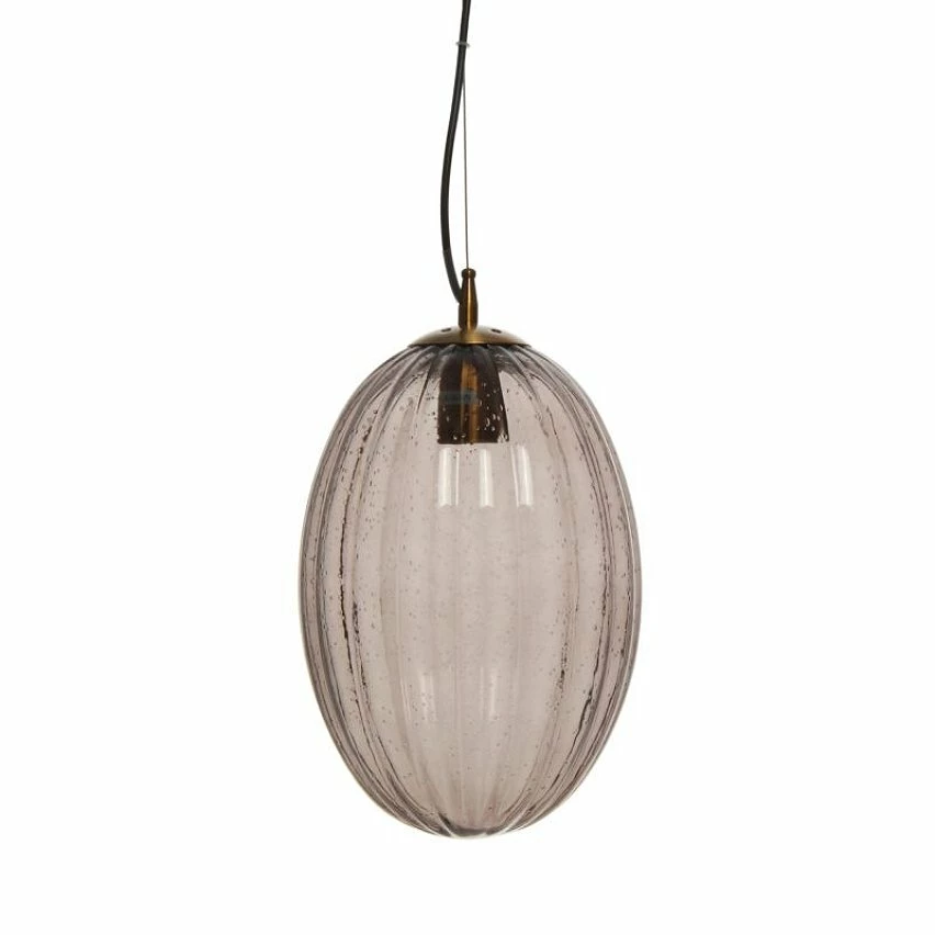 Vente flash đ Paris prix Lampe Suspension en Verre "Virgina" 36cm Gris đ