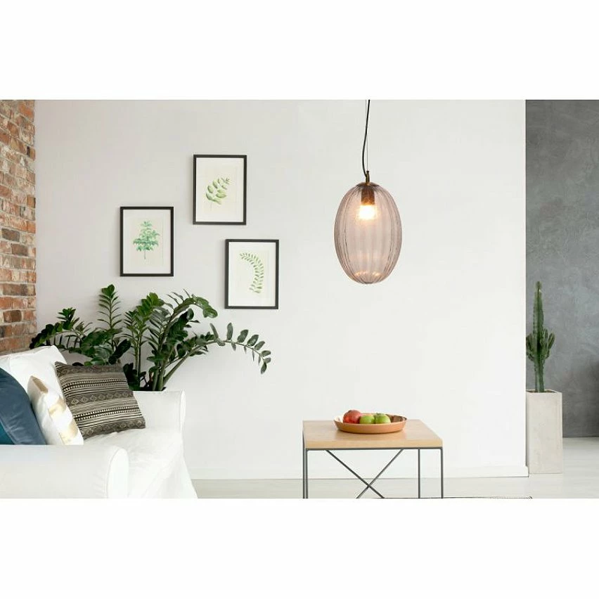 Vente flash đ Paris prix Lampe Suspension en Verre "Virgina" 36cm Gris đ â Image 2