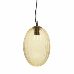 Budget â Paris prix Lampe Suspension en Verre "Virgina" 36cm Ambre đ„