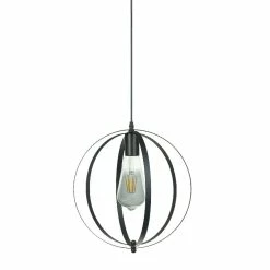 Grosses soldes 😀 Digitech Lampe Suspension Métal Anneaux Noir E27, Lustre Fer Créatif Rétro Industrielle 🥰