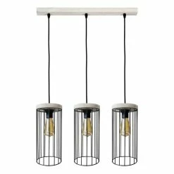 Acheter 🔥 Paris prix Lampe Suspension 3 Têtes "Gunnar" 135cm Gris ⭐