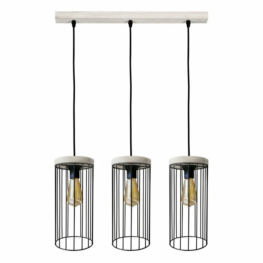 Acheter đ„ Paris prix Lampe Suspension 3 TĂȘtes "Gunnar" 135cm Gris â