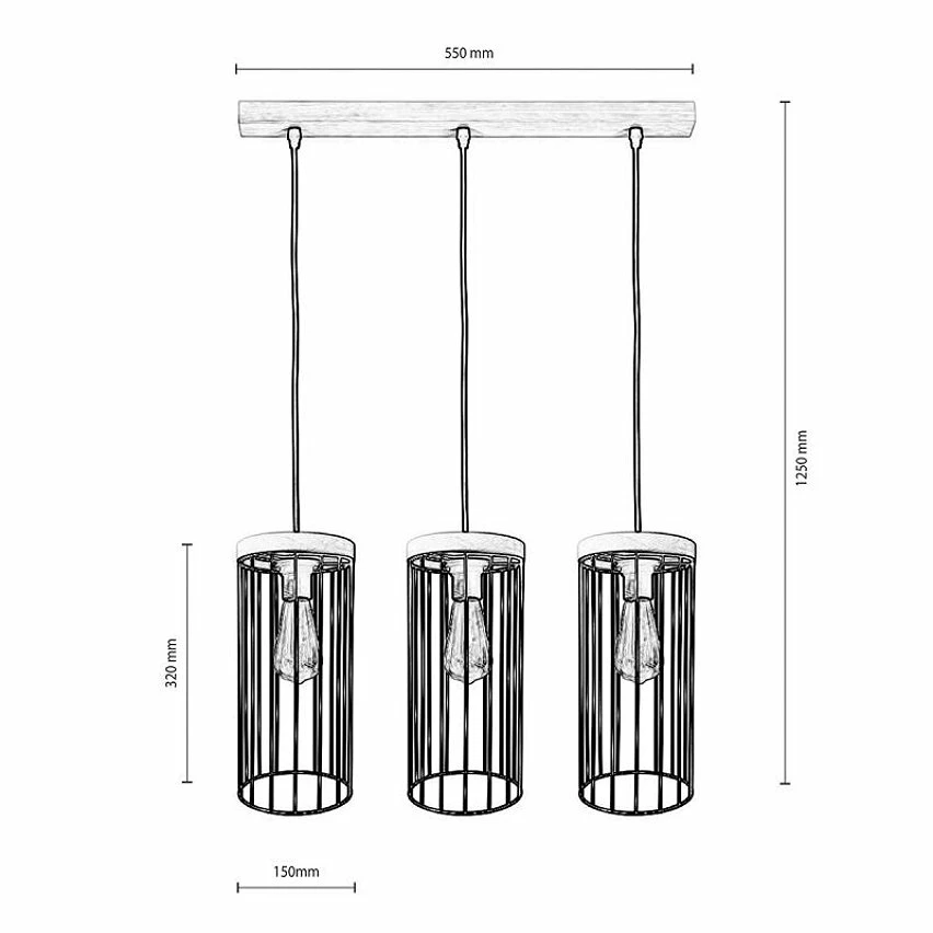 Acheter đ„ Paris prix Lampe Suspension 3 TĂȘtes "Gunnar" 135cm Gris â â Image 2