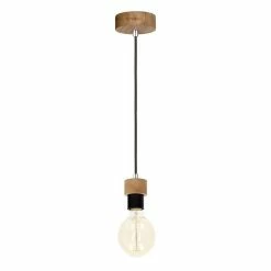 Promo 🧨 Paris prix Lampe Suspension Déco "Clarte" 90cm Chêne Huilé 🔔