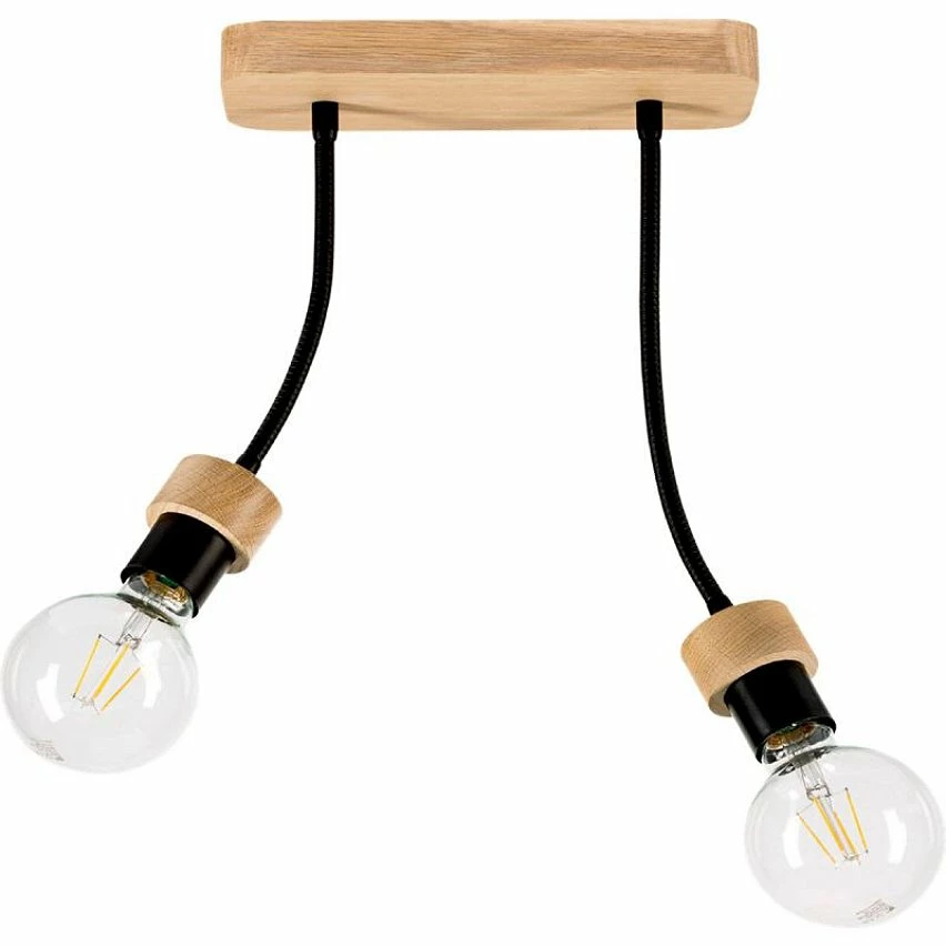 Sortie đ Paris prix Plafonnier 2 TĂȘtes Design "Allumer" 37cm Naturel đ