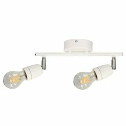 Promo 🎁 Paris prix Plafonnier 2 Spots "Porcia" 30cm Blanc & Chrome 🛒