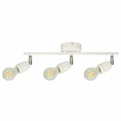 Grosses soldes ⭐ Paris prix Plafonnier 3 Spots "Porcia" 45cm Blanc & Chrome 🔔