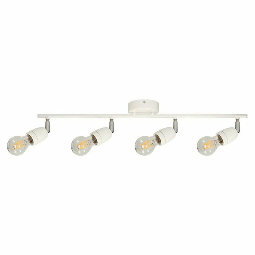 Coupon đ Paris prix Plafonnier 4 Spots "Porcia" 69cm Blanc & Chrome đ