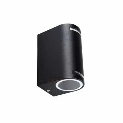 De gros 🌟 Kanlux Luminaire mural pour 2 ampoules GU10 étanche IP44 Noir ⌛