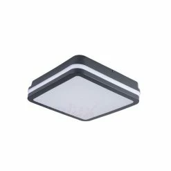 Promo ⭐ Kanlux Plafonnier LED 18W étanche IP54 rond ∅220mm Graphite - Blanc Naturel 4000K ❤️