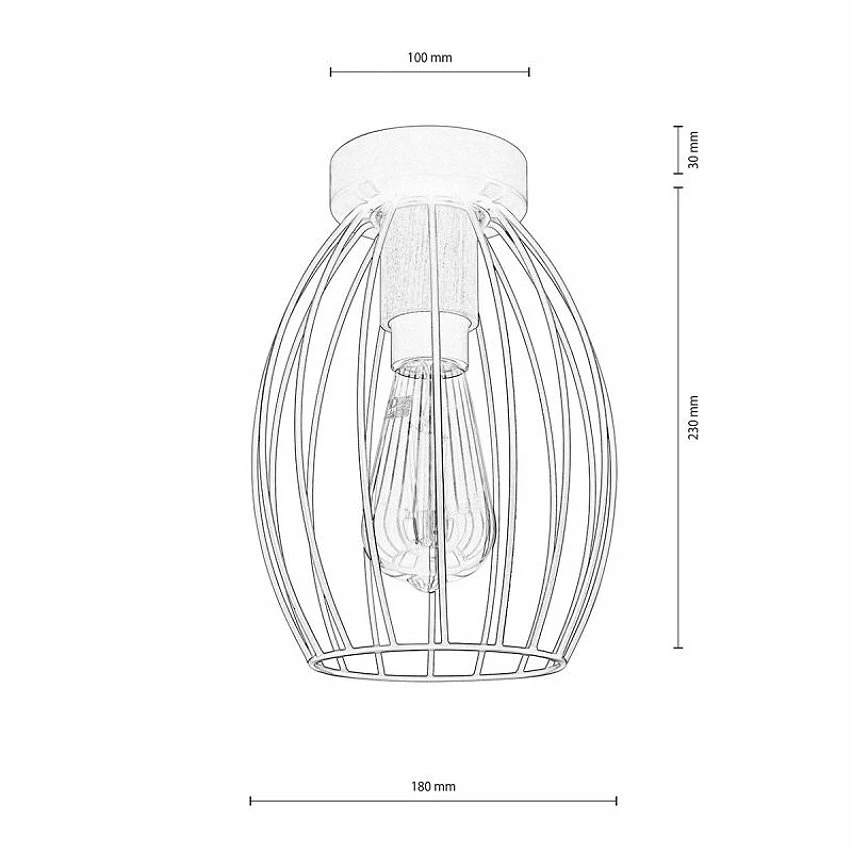 Le moins cher 👍 Paris prix Plafonnier Design "Gunnar" 25cm Noir 😉 – Image 2