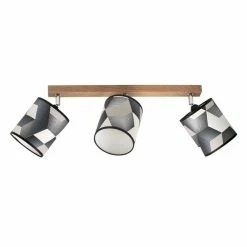 Offres ❤️ Paris prix Plafonnier 3 Têtes Design "Espacio" 52cm Chêne Huilé ⌛