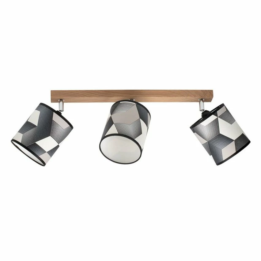 Offres ❤️ Paris prix Plafonnier 3 Têtes Design "Espacio" 52cm Chêne Huilé ⌛