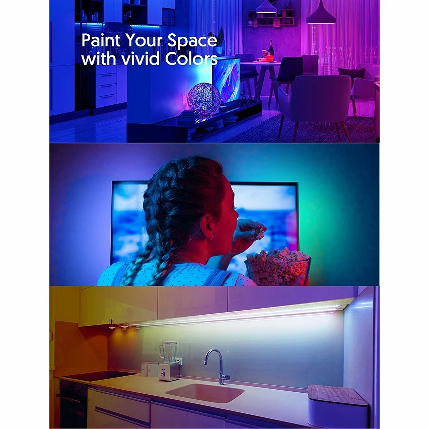 Le moins cher ⭐ Bande LED Teckin SL02B Lights Alexa RVB de 16,4 Pieds Synchronisation de Musique 🥰 – Image 4