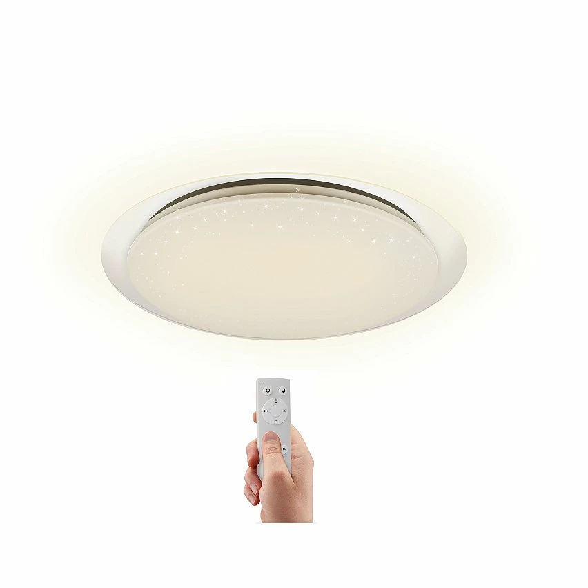 Grosses soldes ⌛ VELAMP STARRY: Plafonnier rond, LED 36W, 2600lm, Ø46cm. Changement de couleur et télécommande ❤️