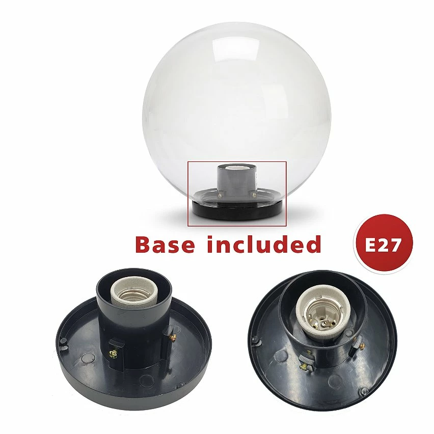 Tout neuf ✨ VELAMP Sphère d'extérieur en PMMA, 250mm, E27, transparente 😀 – Image 3