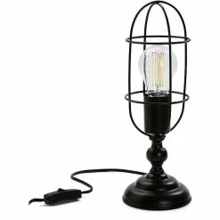 Acheter 🤩 Versa Lampe à poser inspiration marine Thomas 35 cm noir ⭐