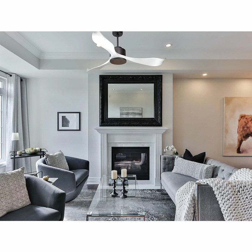 Tout neuf ⌛ Klassfan Ventilateur de plafond Réversible Thermostat Wifi Moteur à courant continu Toits en pente Télécommande Scénarios Adaptateur 2/3 Lames 🔥 – Image 6