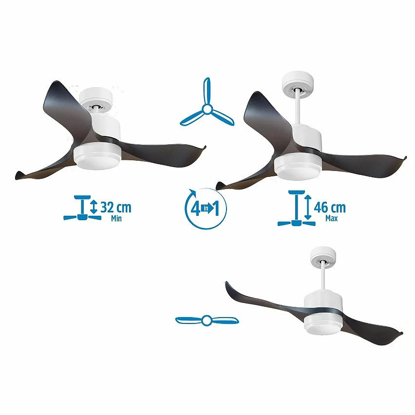 Bon marché 🥰 Klassfan Ventilateur de plafond Réversible Lumière Thermostat Dimmable Wifi Moteur à courant continu Toits en pente Télécommande Scénarios Lumi 🤩 – Image 3