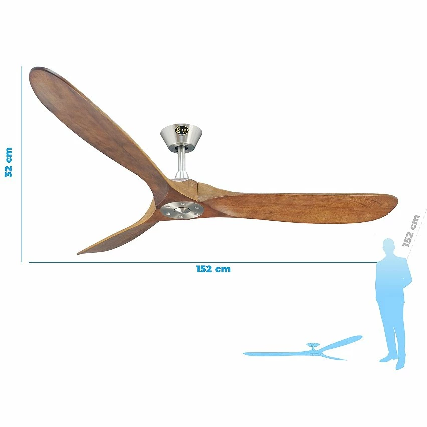 Grosses soldes đ Klassfan Ventilateur de plafond DC avec pales en bois 152cm et wifi đ â Image 2