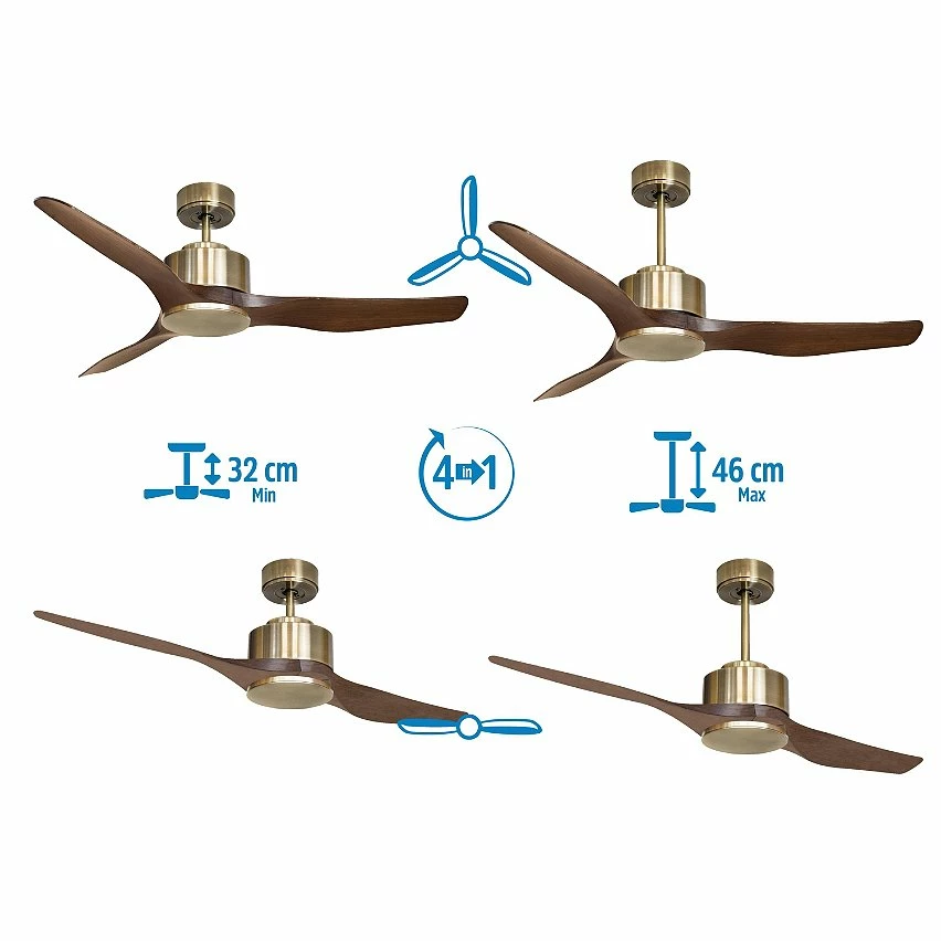 Coupon ⭐ Klassfan Ventilateur de plafond Réversible Thermostat Wifi Moteur à courant continu Toits en pente Télécommande Scénarios Adaptateur 2/3 Lames 🥰 – Image 4