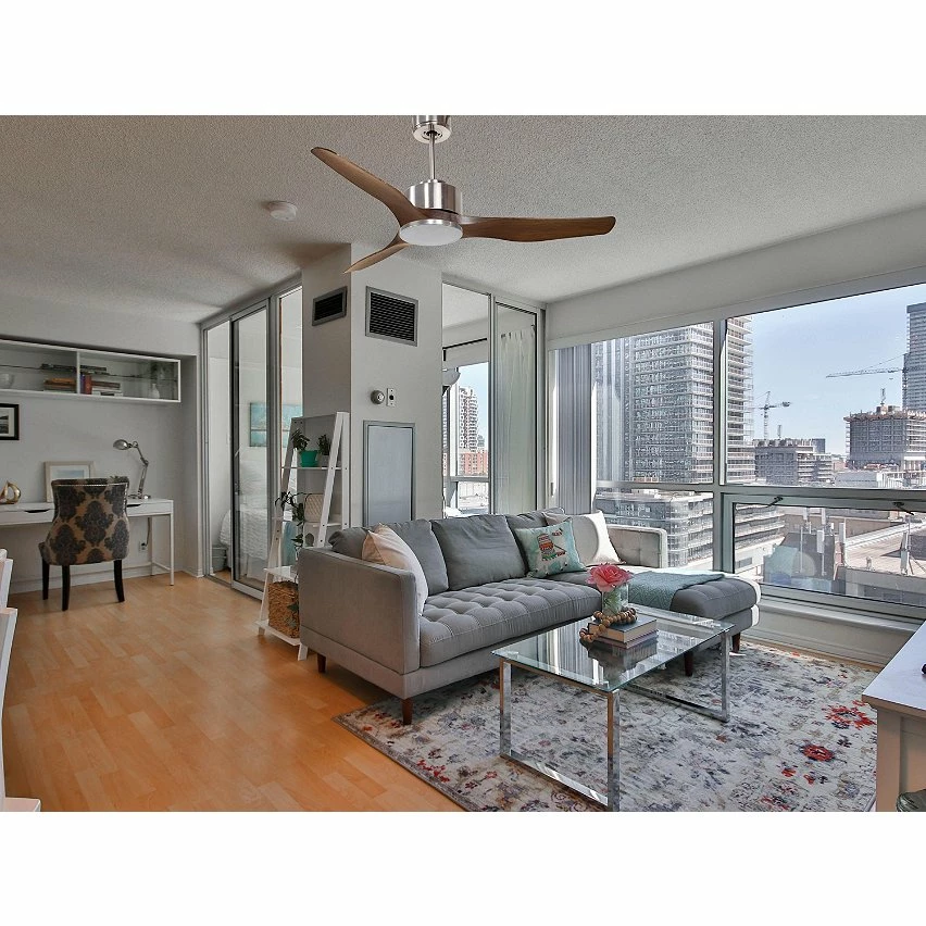 Sortie ❤️ Klassfan Ventilateur de plafond Réversible Thermostat Wifi Moteur à courant continu Toits en pente Télécommande Scénarios Adaptateur 2/3 Lames 🔔 – Image 7