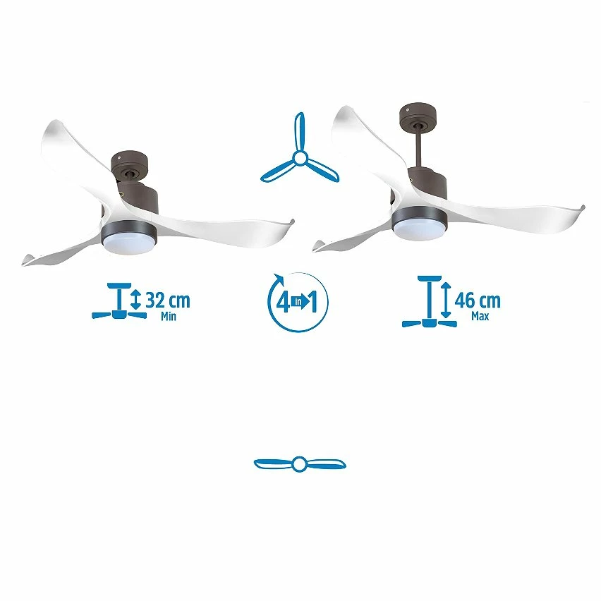 Grosses soldes 🎁 Klassfan Ventilateur de plafond Réversible Lumière Thermostat Dimmable Wifi Moteur à courant continu Toits en pente Télécommande Scénarios Lumi 😉 – Image 3