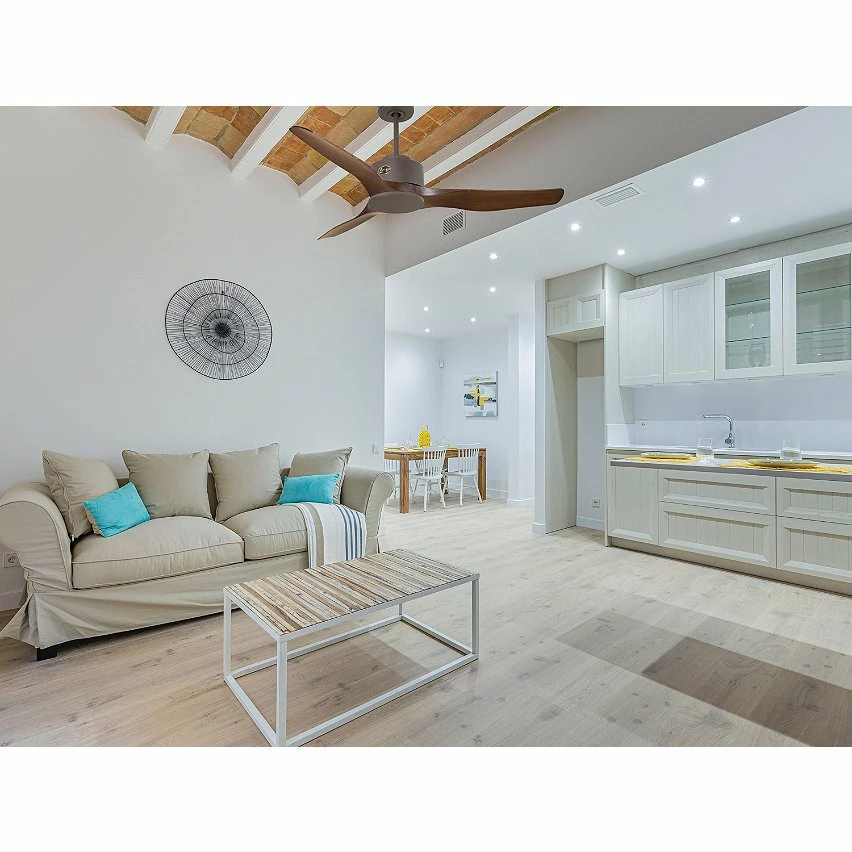 Grosses soldes ✔️ Klassfan Ventilateur de plafond Réversible Thermostat Wifi Moteur à courant continu Toits en pente Télécommande Scénarios Adaptateur 2/3 Lames 🥰 – Image 4