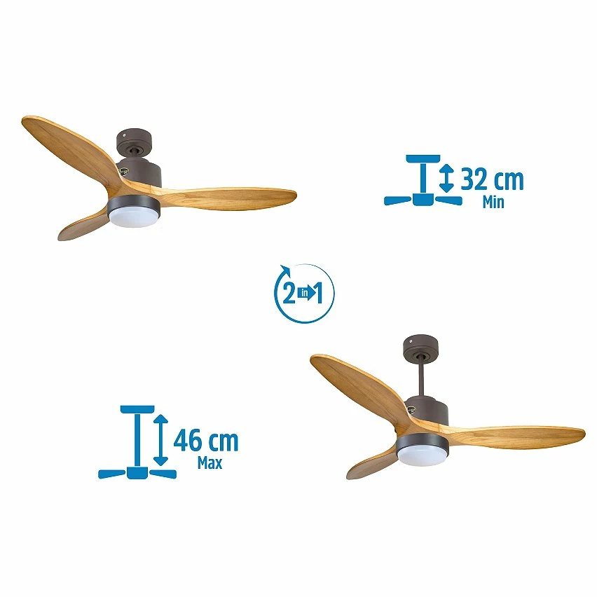 Tout neuf ⭐ Klassfan Ventilateur de plafond Réversible Lumière Thermostat Dimmable Wifi Moteur à courant continu Toits en pente Télécommande Scénarios Lumi 👍 – Image 4