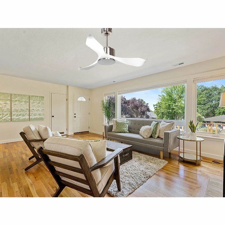 Le moins cher ⌛ Klassfan Ventilateur de plafond Réversible Thermostat Wifi Moteur à courant continu Toits en pente Télécommande Scénarios Adaptateur 2/3 Lames ✔️ – Image 6